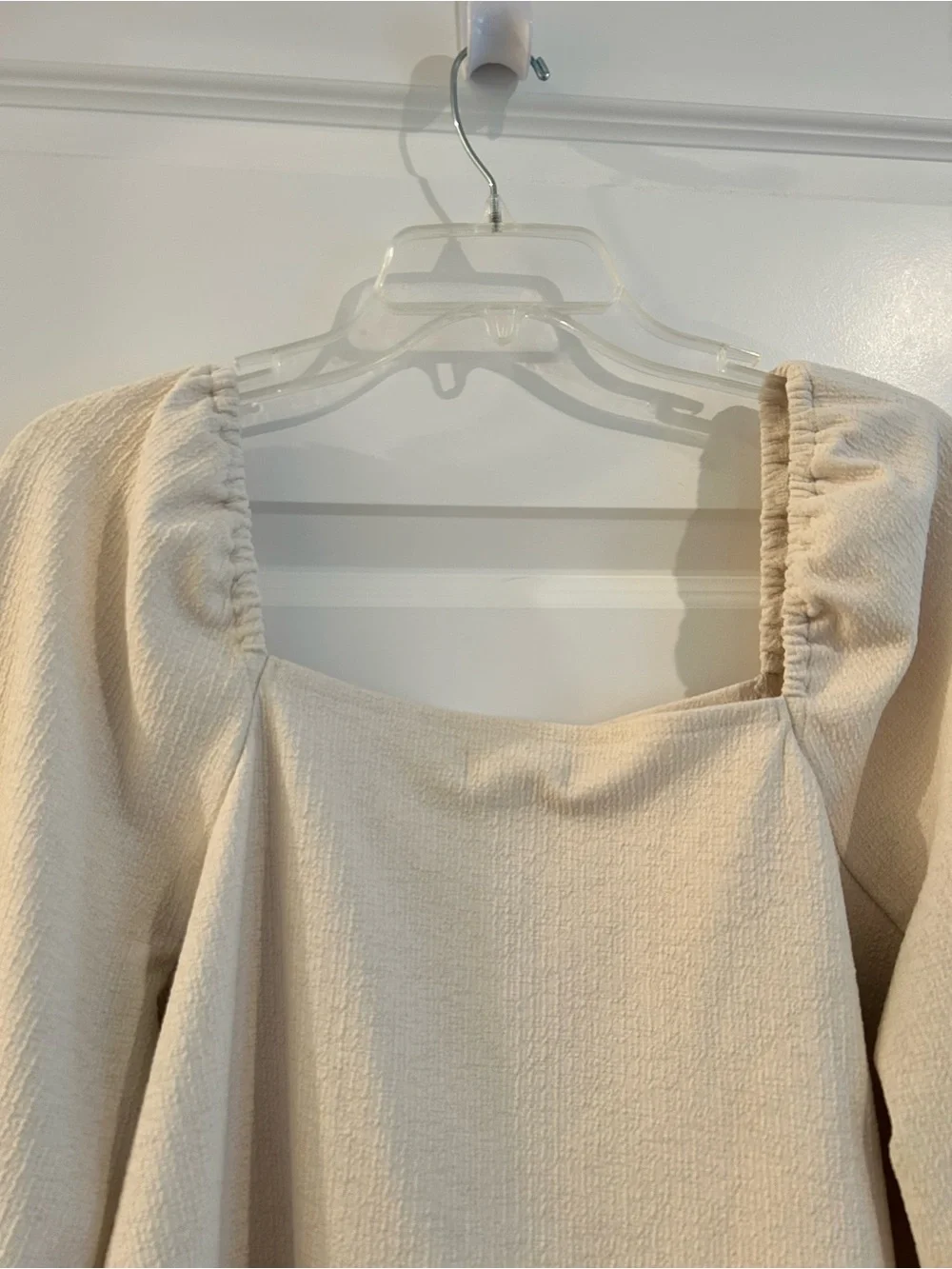 Madewell Square Neck Puff Sleeve Top Cream Size XL